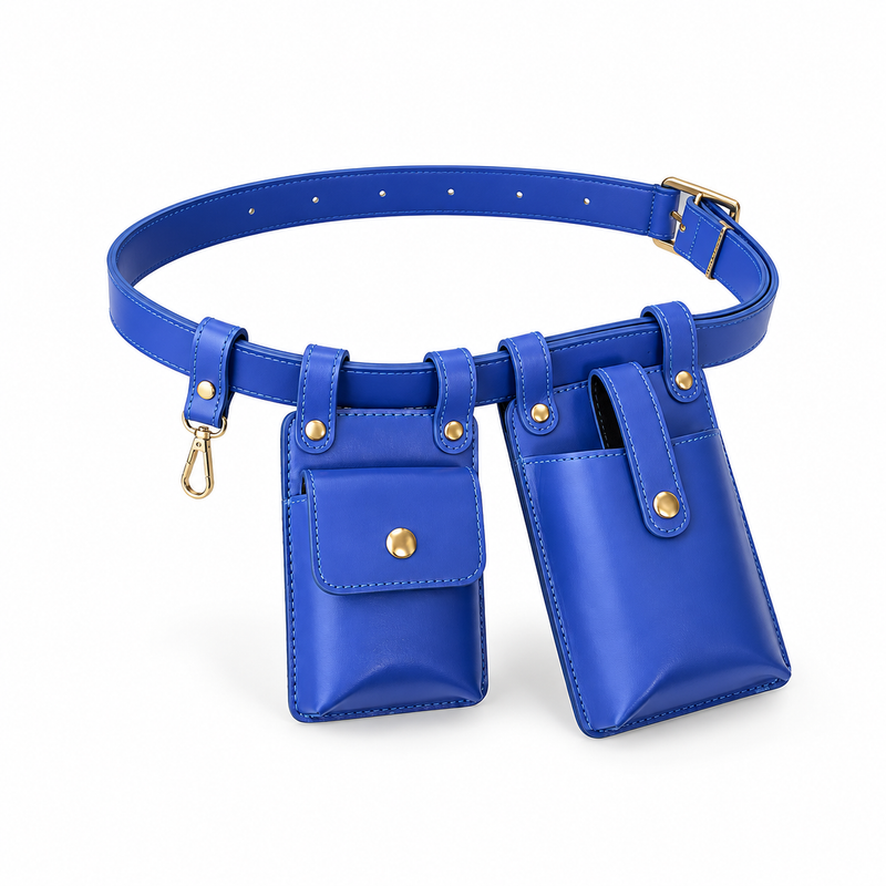 Royal Blue Dual Pouch Waist Belt-1