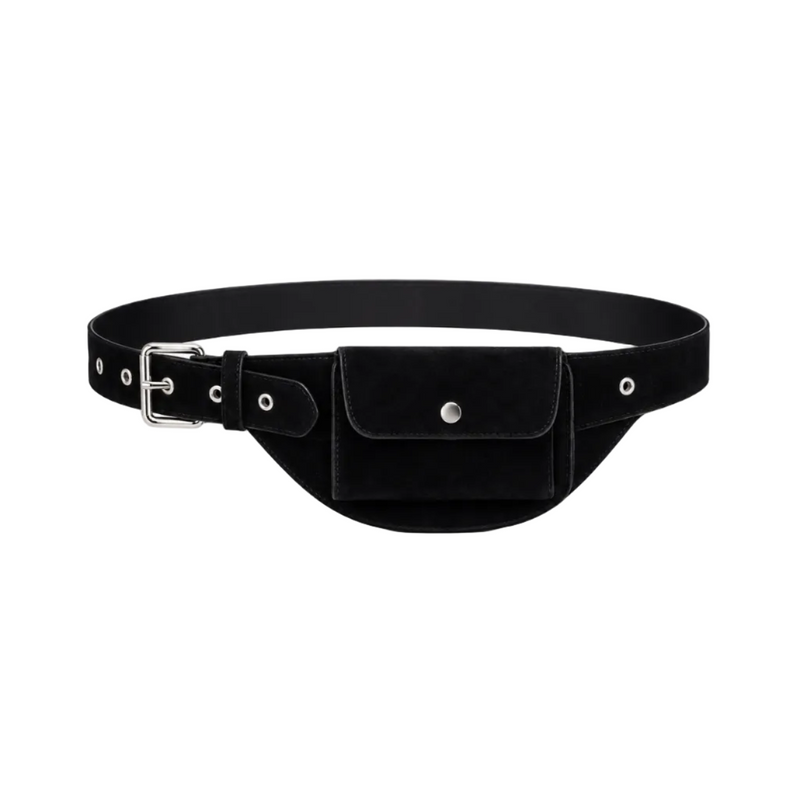 Black Adjustable Waist Belt Pouch Bag-1