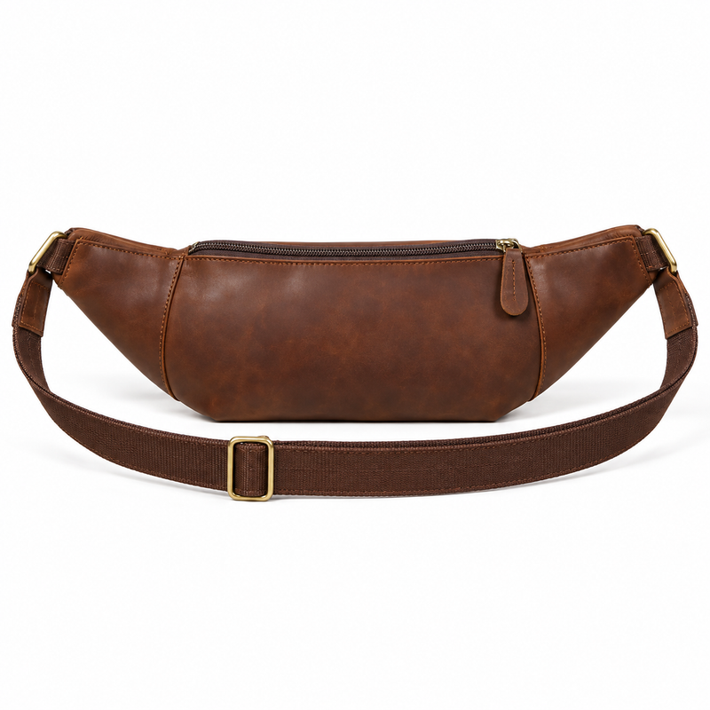 Vintage Brown Multi Pocket Waist Bag-2