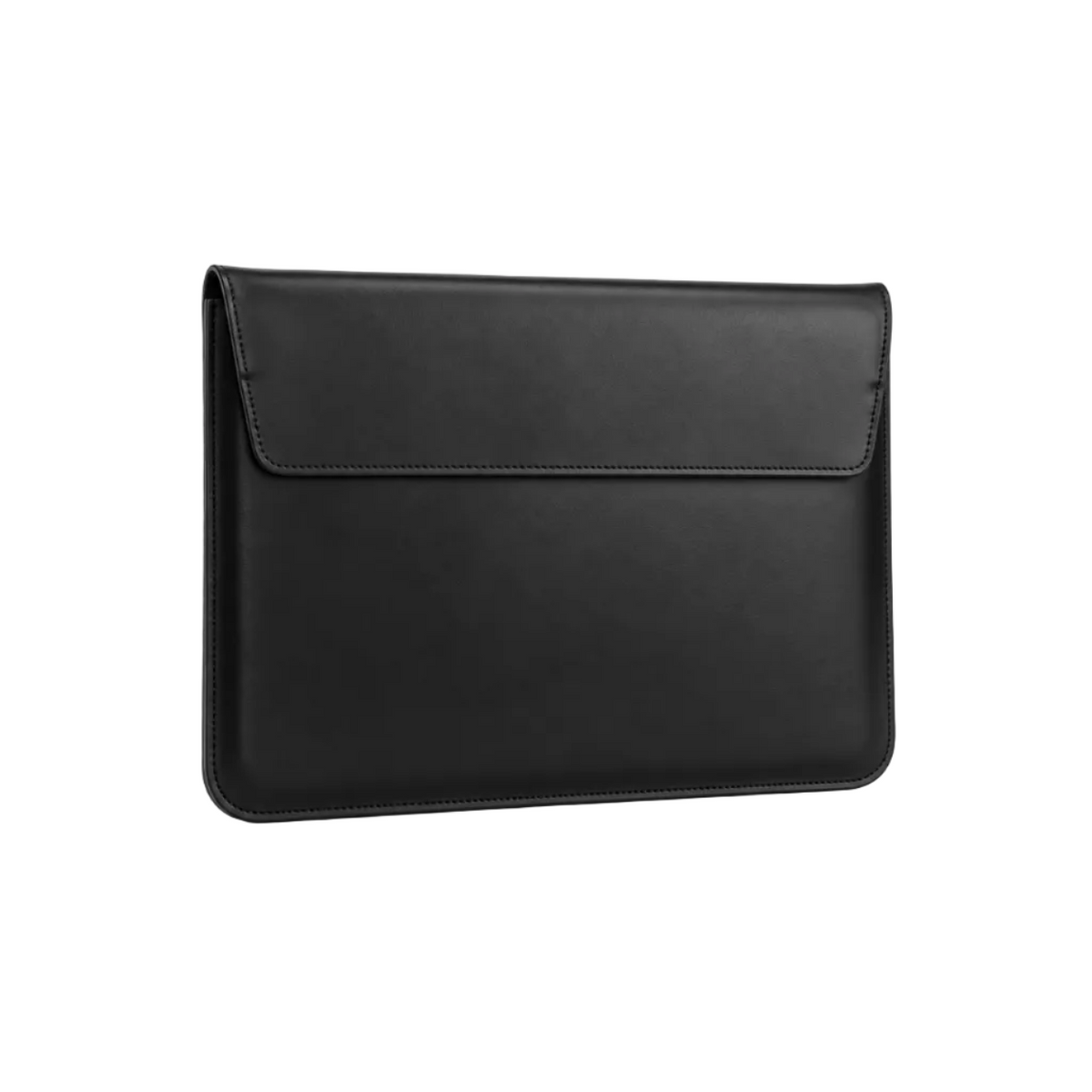 Black Leather Envelope Style Laptop Bag-1
