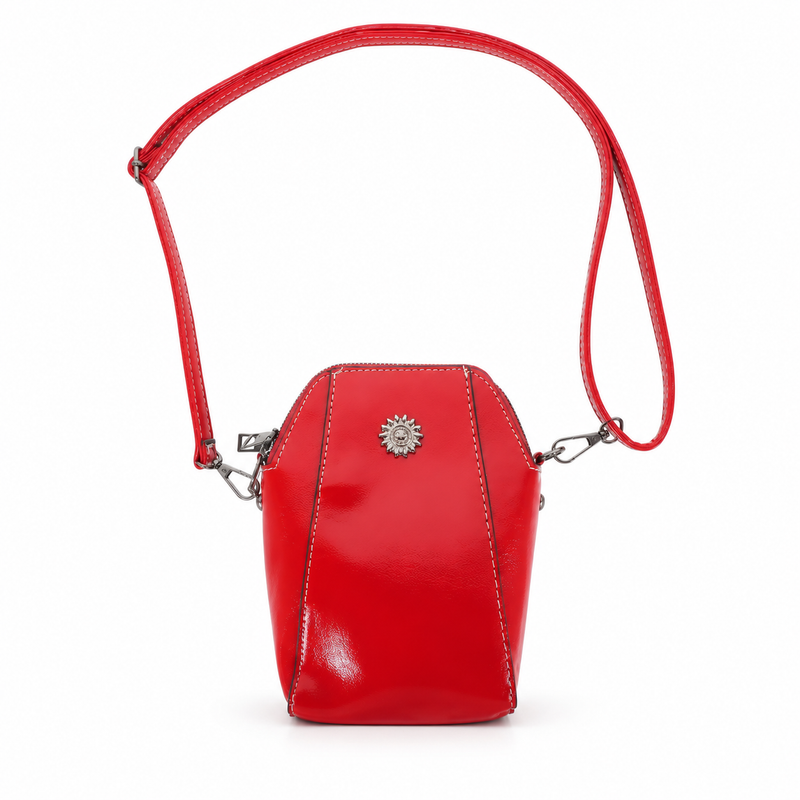 Elegant Red Crossbody Bag With Medallion-4