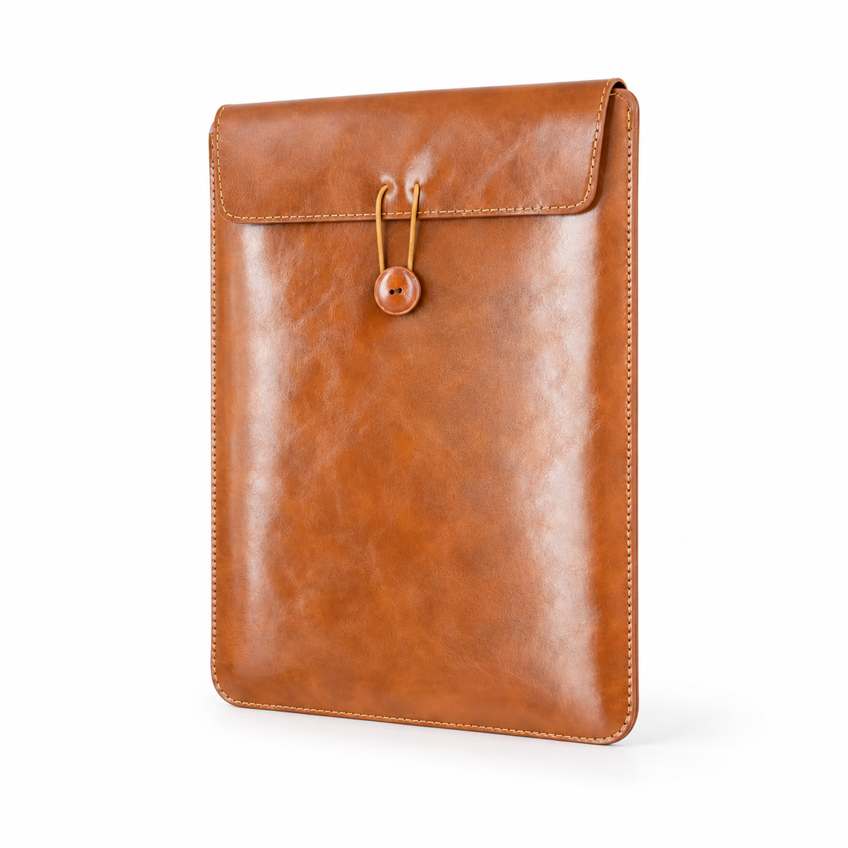 Classic Tan Leather Envelope Laptop Bag-3