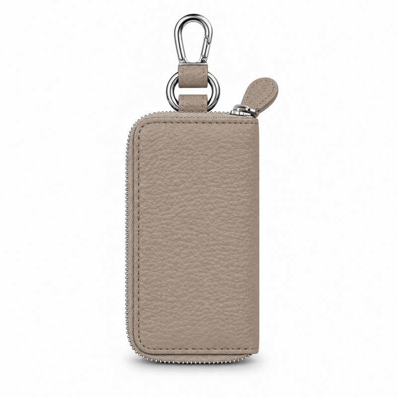 Pebbled Leather Zip-Around Key Pouch-2