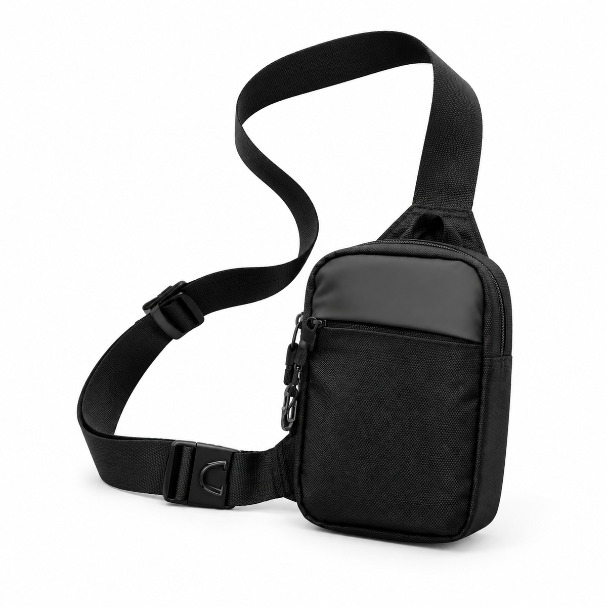 Black Compact Everyday Crossbody Sling Bag