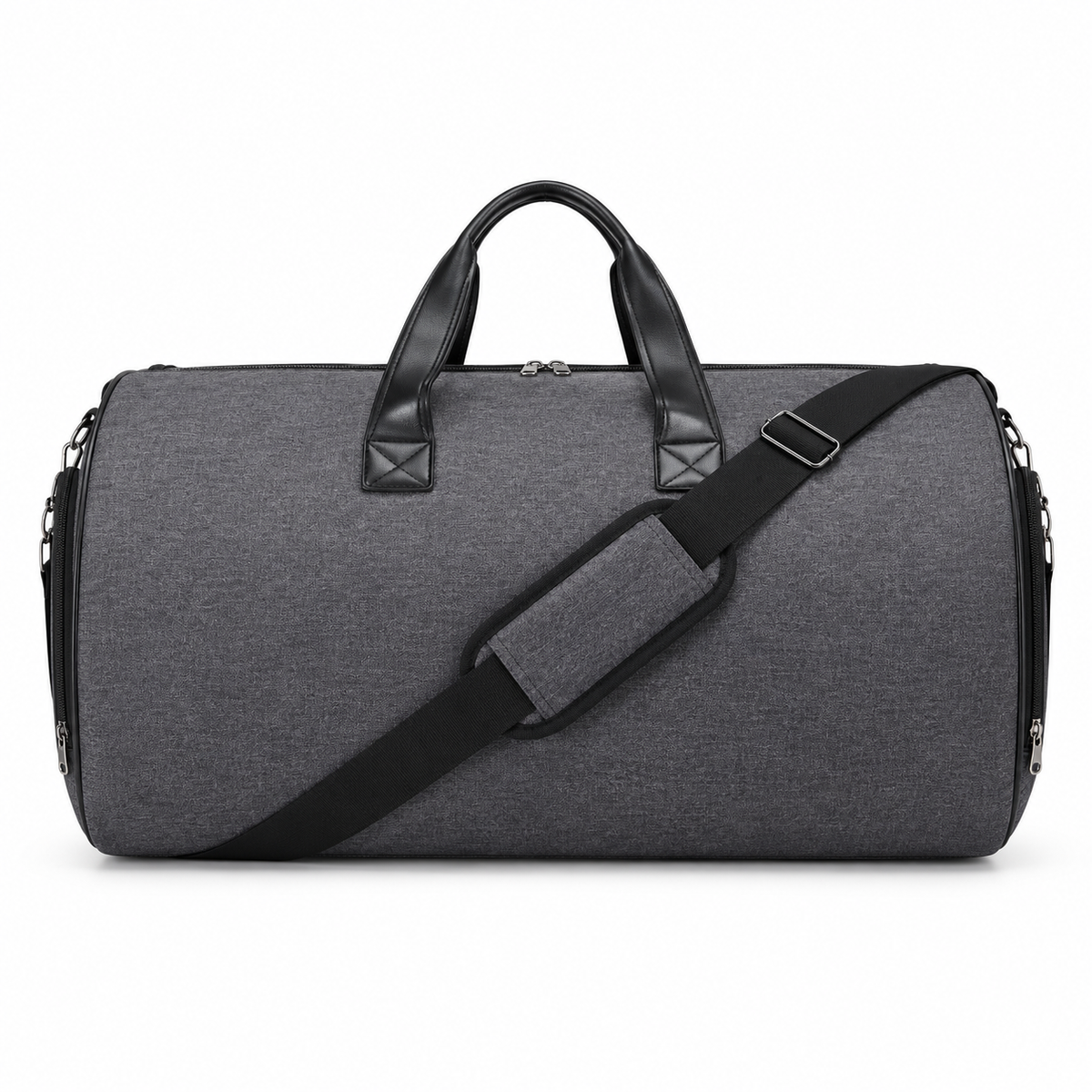 Charcoal Grey Convertible Garment Duffel Bag-4