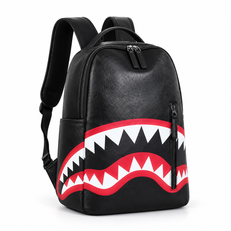 Black Shark Mouth Graphic Everyday Backpack-1