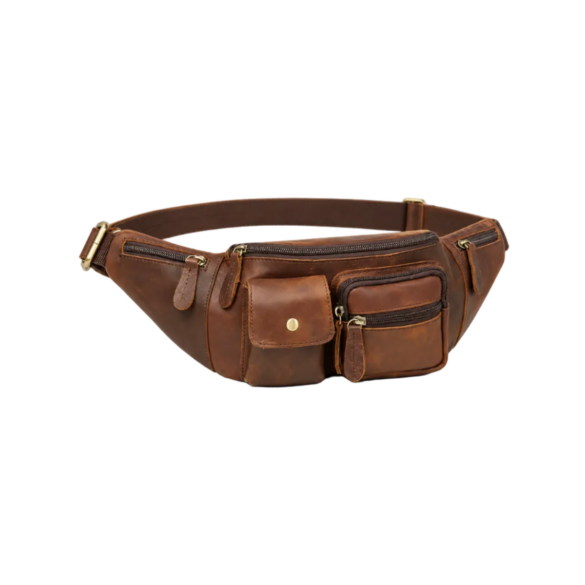 Vintage Brown Multi Pocket Waist Bag-1