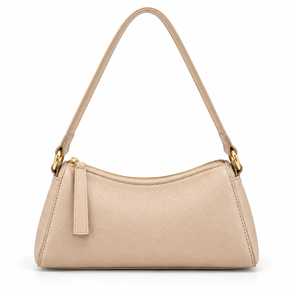 Milk Apricot Textured Shoulder Bag Handbag-2