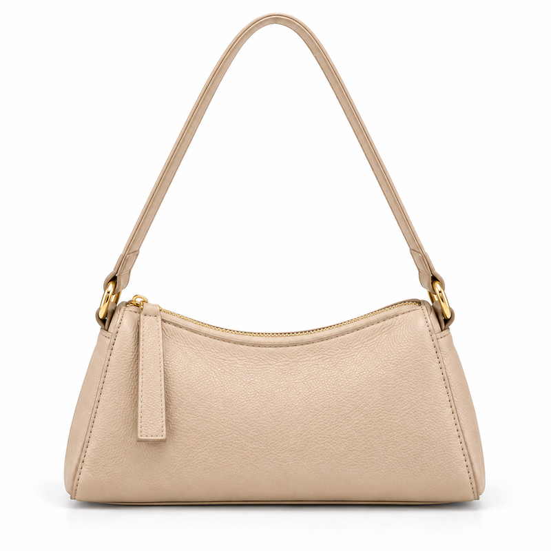 Milk Apricot Textured Shoulder Bag Handbag-2
