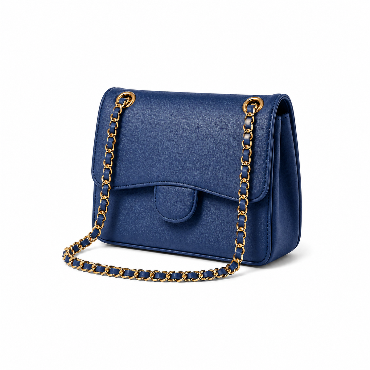 Deep Blue Chain Strap Shoulder Bag-4