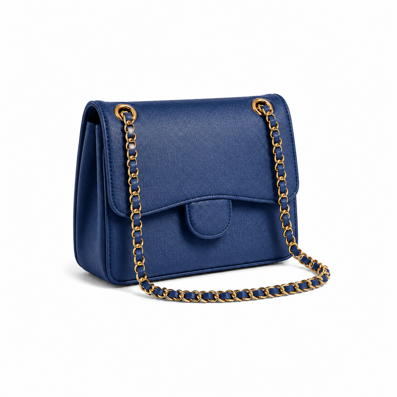 Deep Blue Chain Strap Shoulder Bag-1