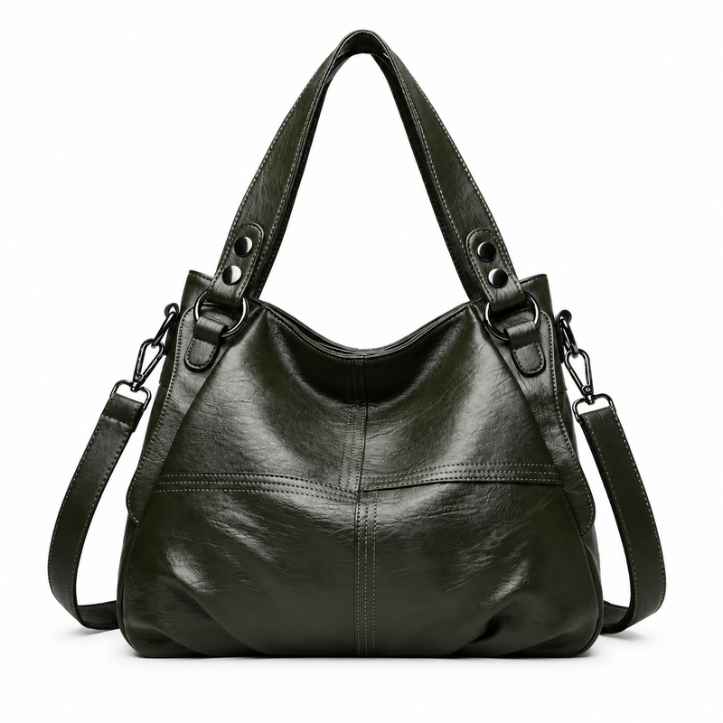 Dark Olive Slouchy Shoulder Crossbody Handbag-4