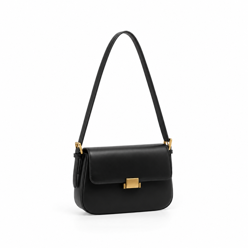 Elegant Black Structured Shoulder Bag-1