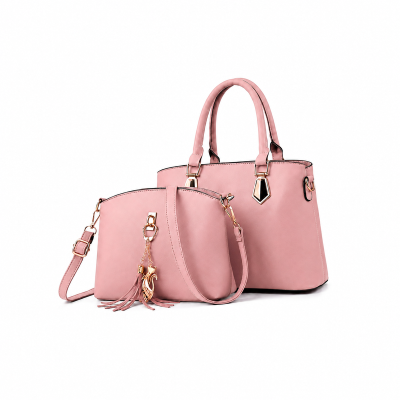 2-Piece Dusty Rose Handbag Set-3