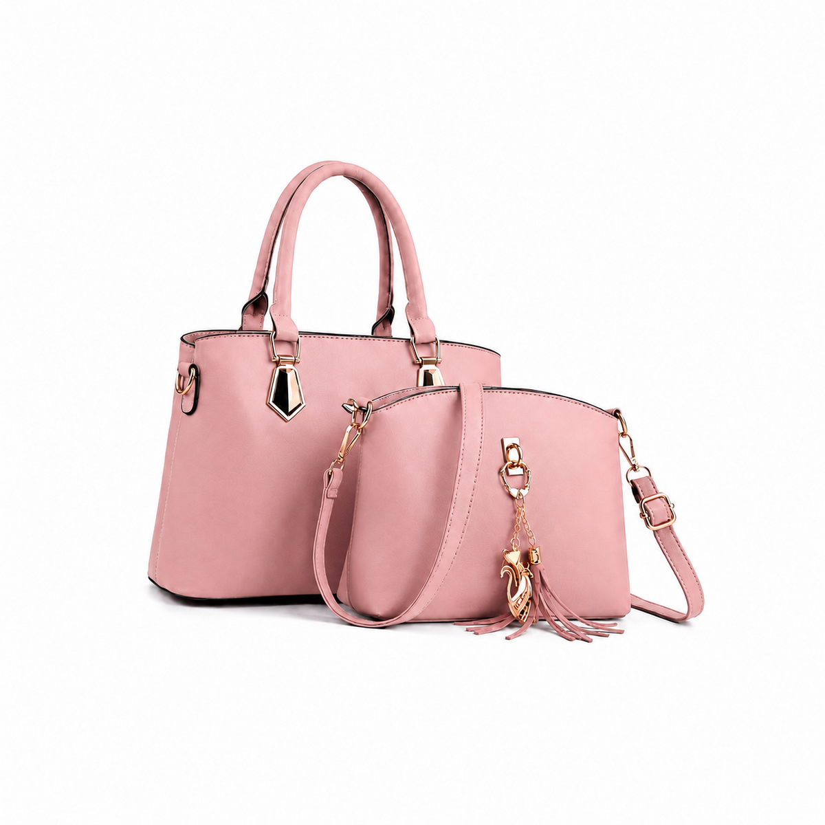 2-Piece Dusty Rose Handbag Set-1