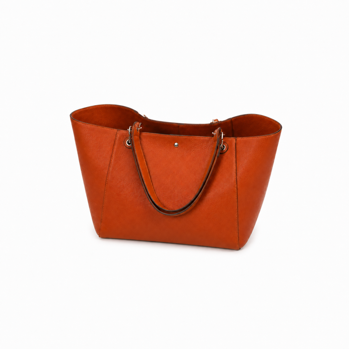 Women’s Cognac Brown Pebbled Leather Shoulder Bag-2