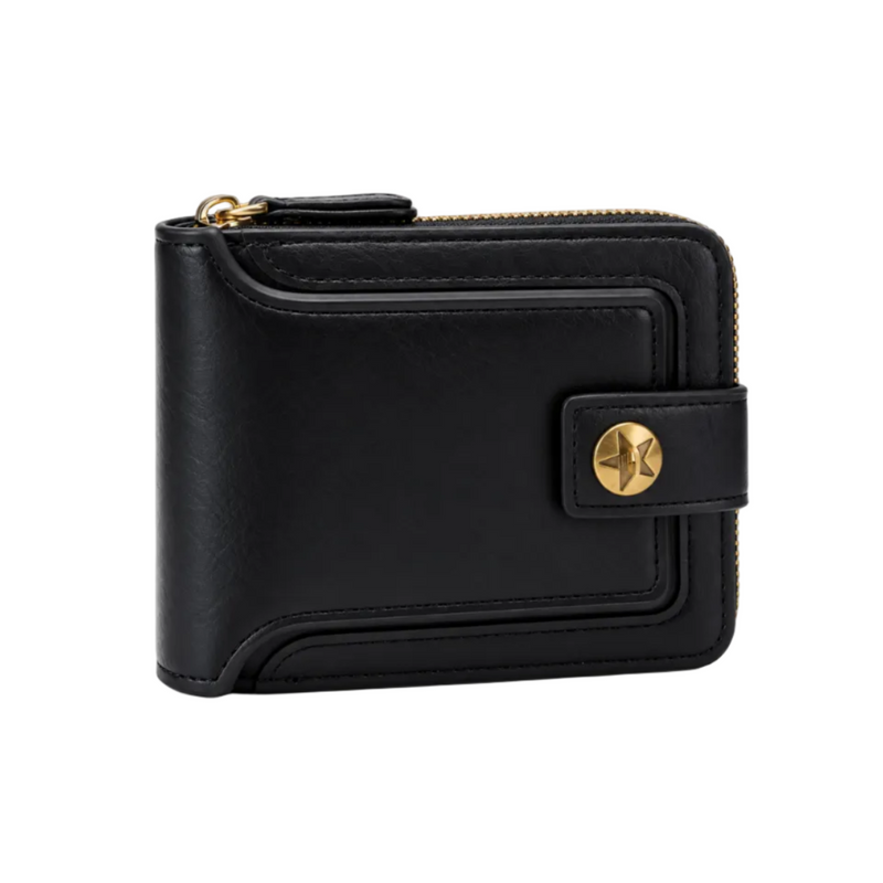 Classic Black Wallet With Gold Clasp-1