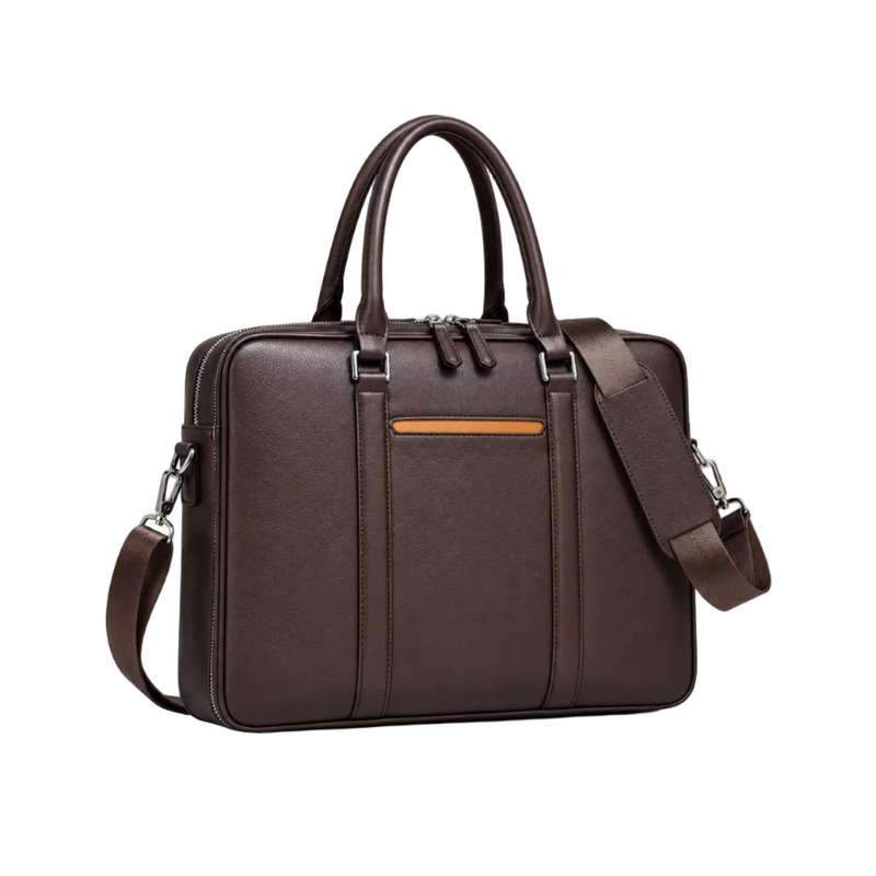 Classic Brown Leather Laptop Briefcase Bag-1