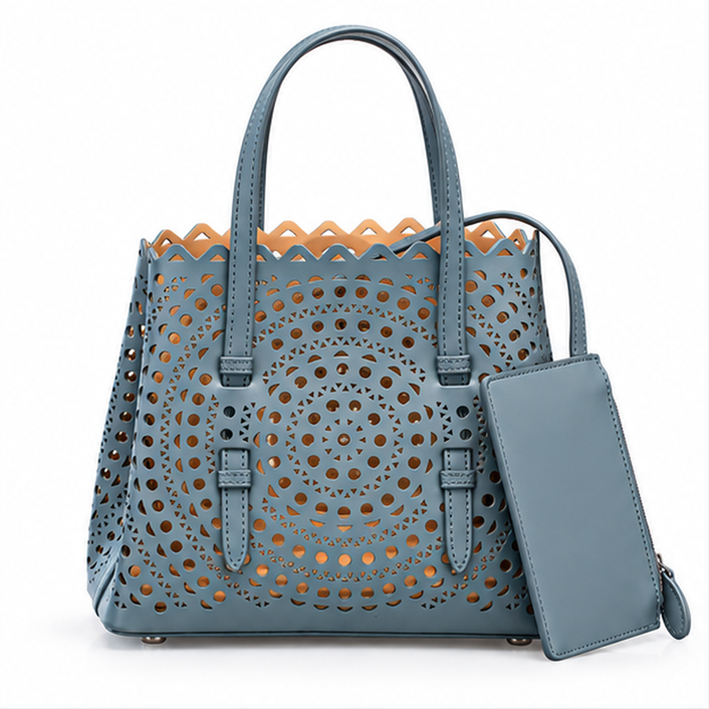 Elegant Laser Cut Tote Handbag Set-4