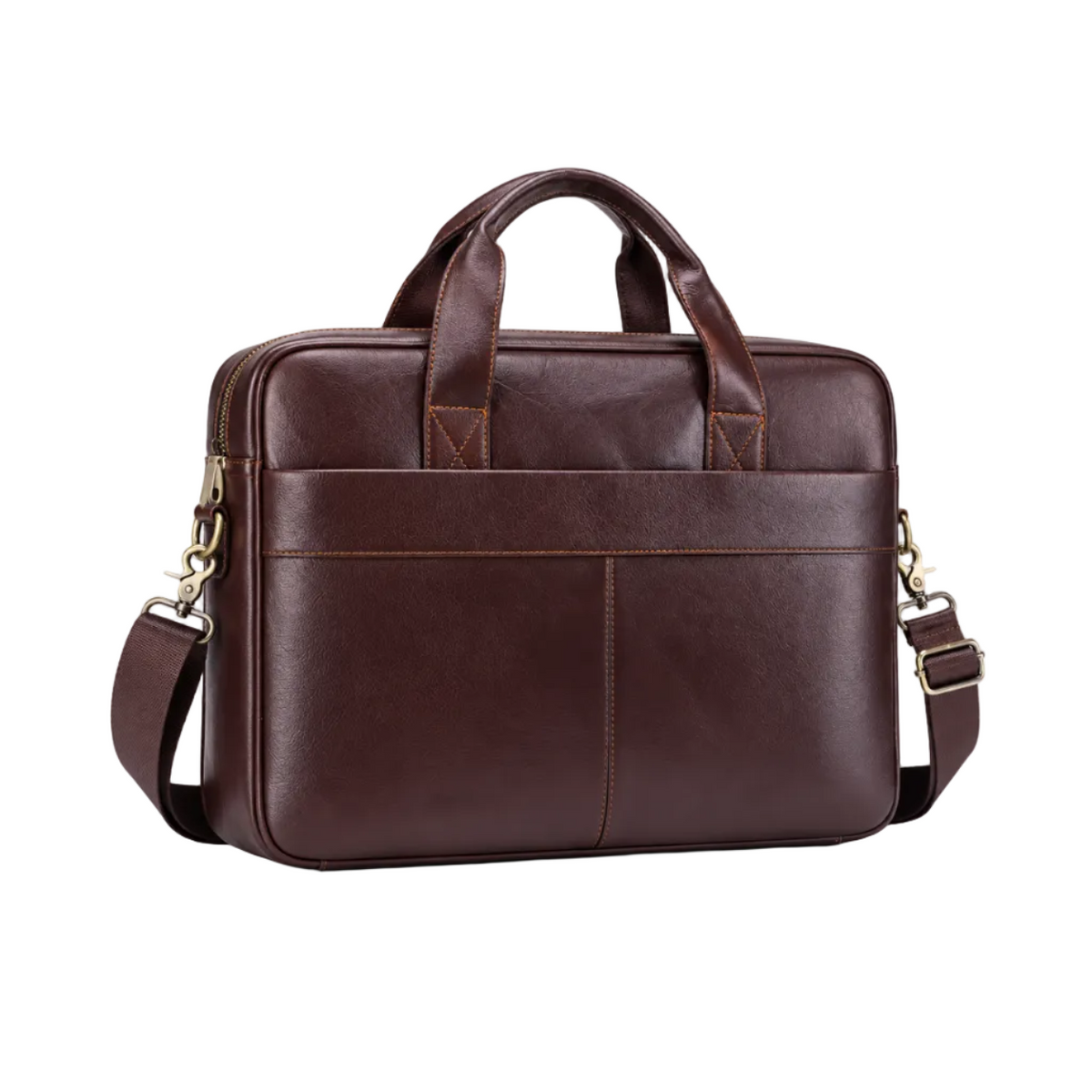 Classic Dark Brown Leather Business Briefcase