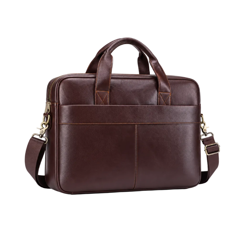 Classic Dark Brown Leather Business Briefcase-1