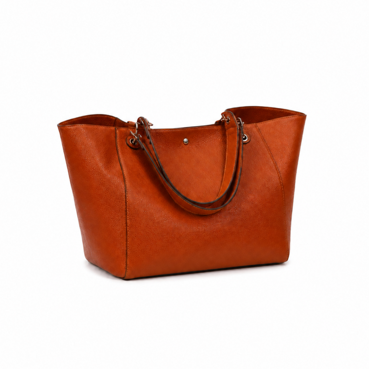 Women’s Cognac Brown Pebbled Leather Shoulder Bag-1