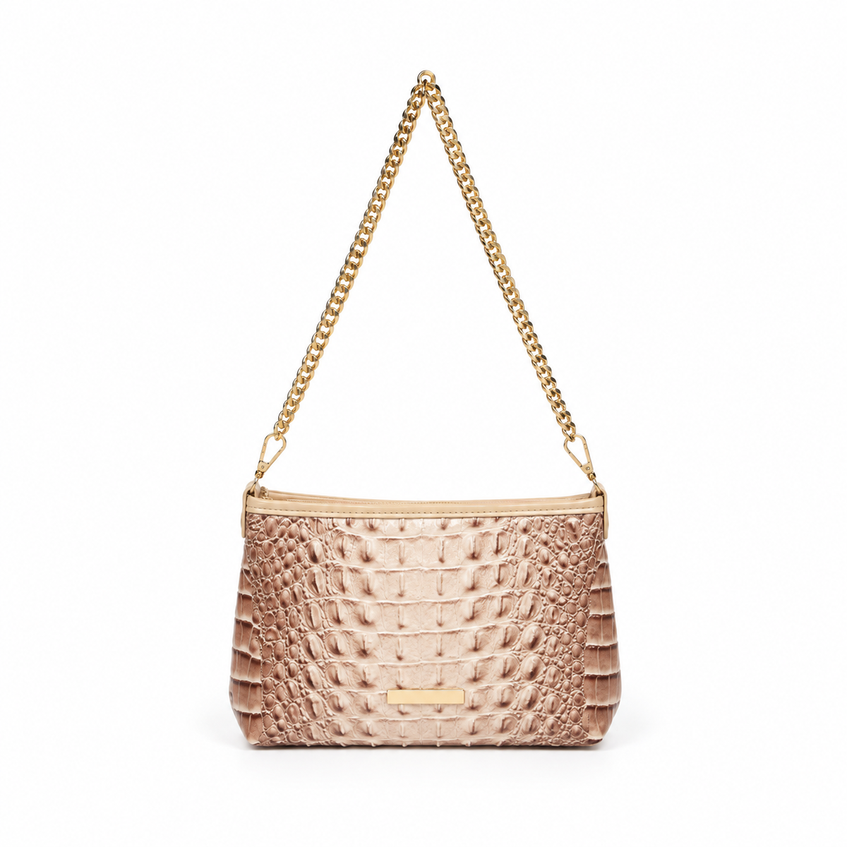 Ivory Crocodile Chain Shoulder Handbag-2