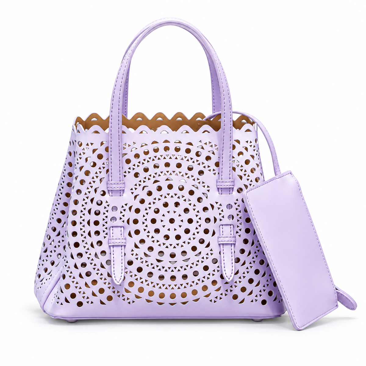 Elegant Lavender Laser Cut Tote Handbag