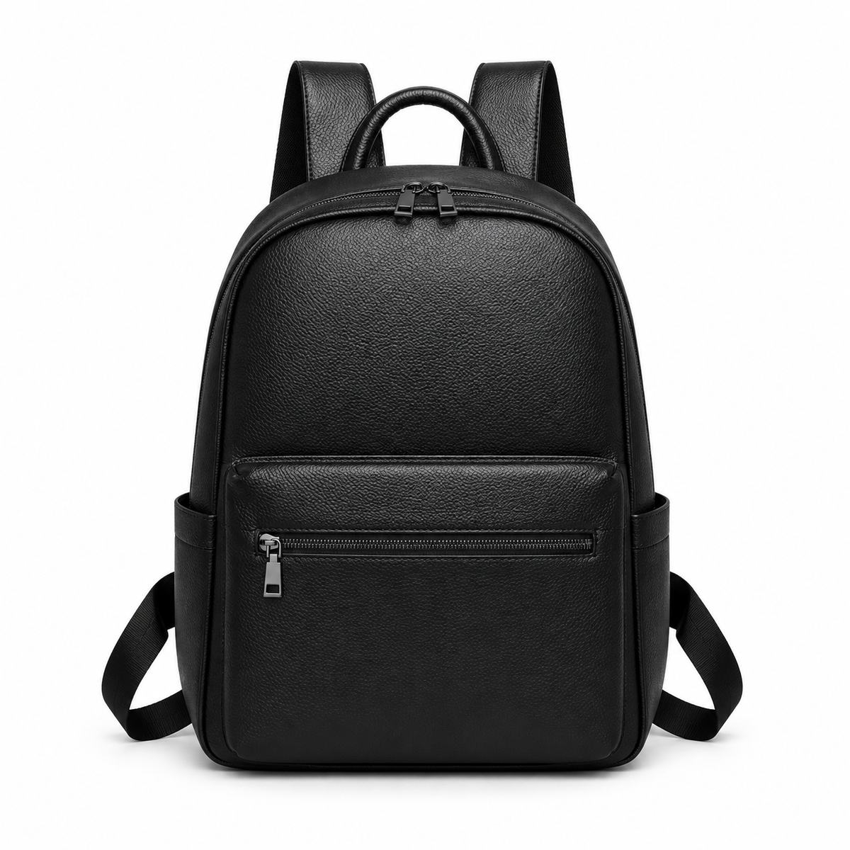 Classic Black Textured Everyday Travel Backpack-4