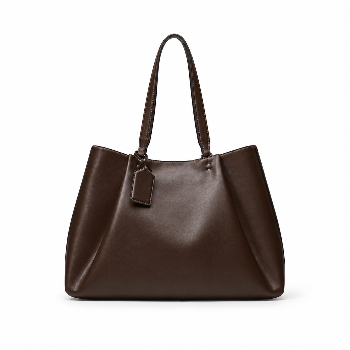 Elegant Brown Leather Everyday Tote Bag-2