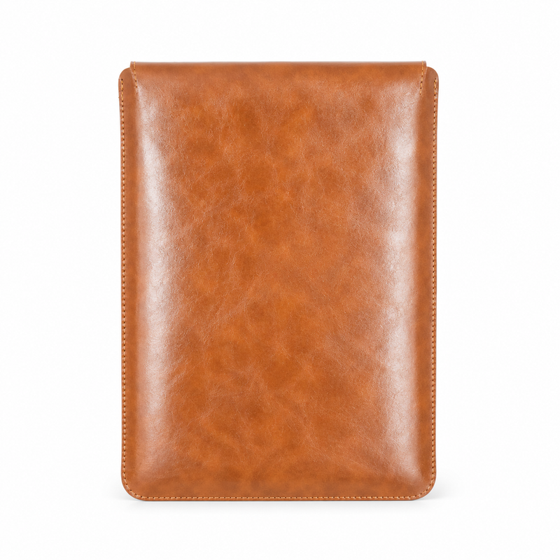 Classic Tan Leather Envelope Laptop Bag-2