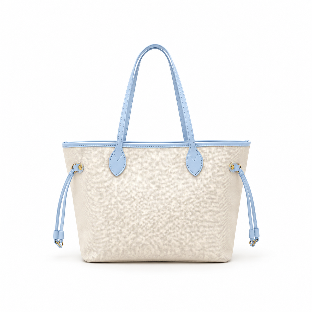 Beige Tote Bag With Vegan Leather-4