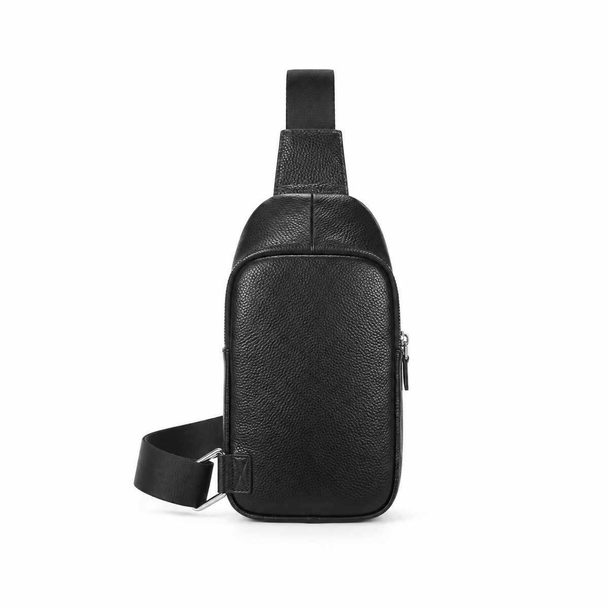 Classic Black Textured Crossbody Sling Bag-3