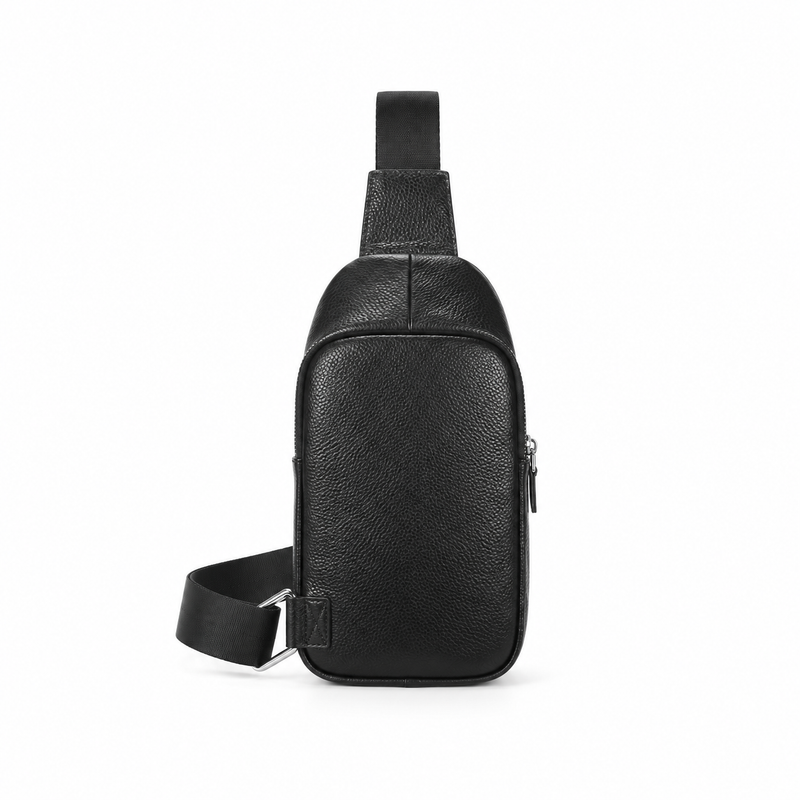 Classic Black Textured Crossbody Sling Bag-3