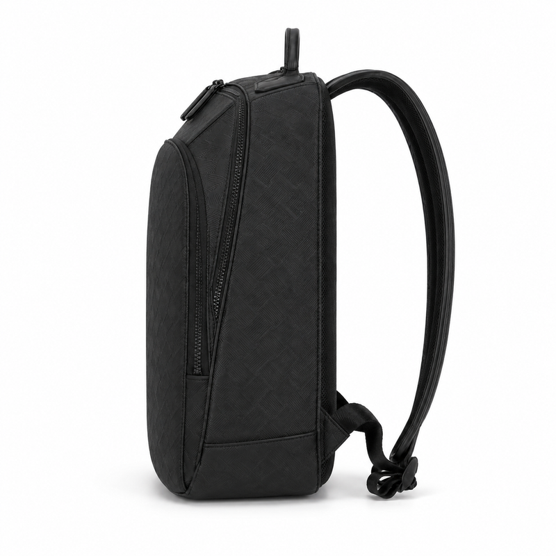 Large Black Textured Business Backpack – Premium Multi-Compartment Travel & Laptop Bag-2