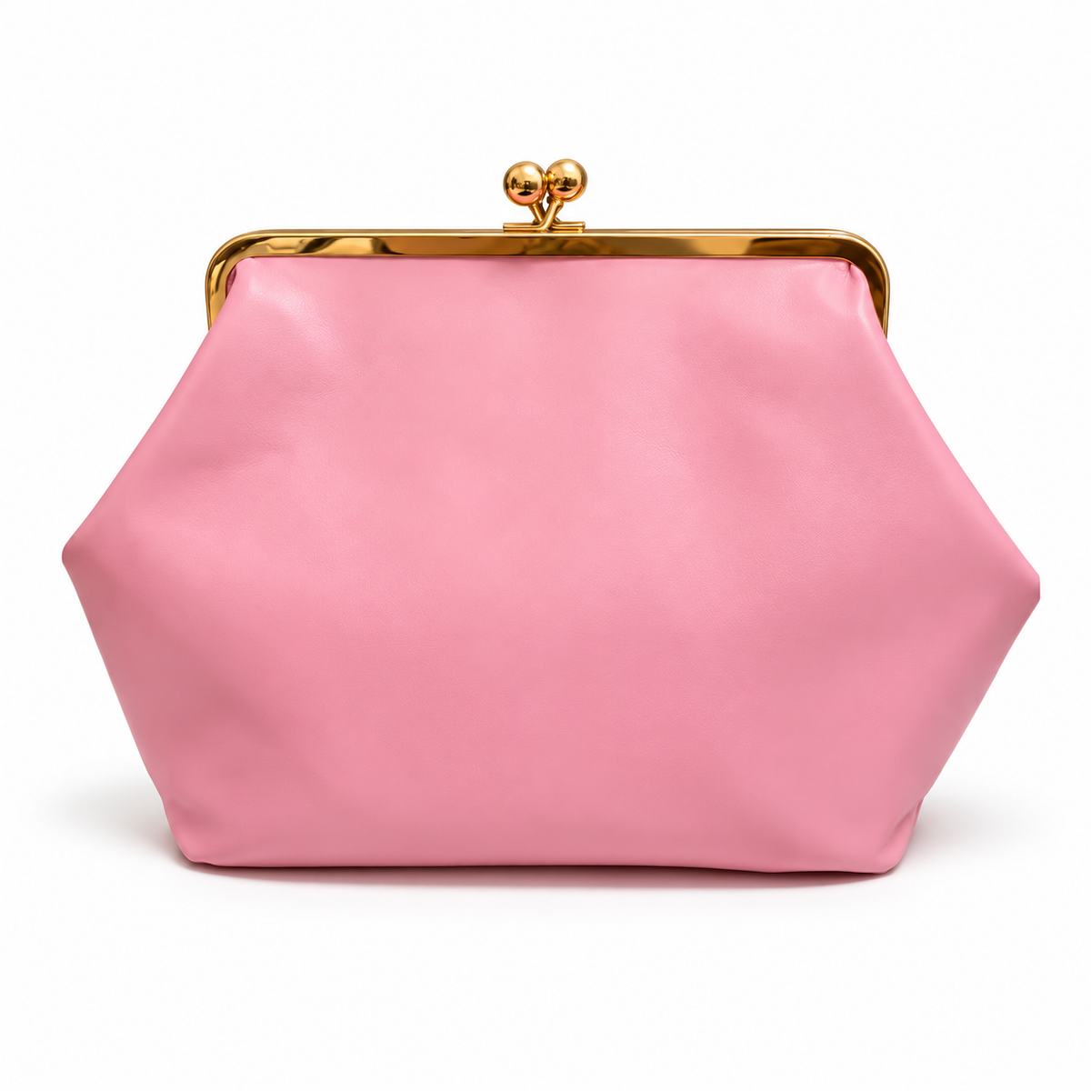 Elegant Pink Gold Frame Kisslock Clutch-4