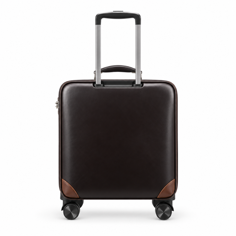 Elegant Brown Trim Rolling Travel Suitcase-2