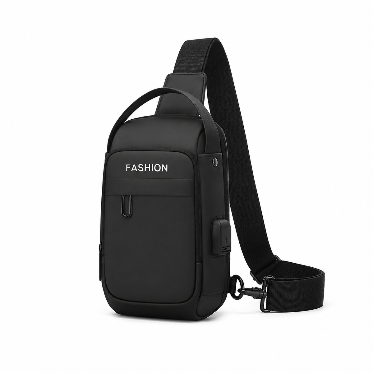 Black Compact Crossbody Sling Travel Bag-2