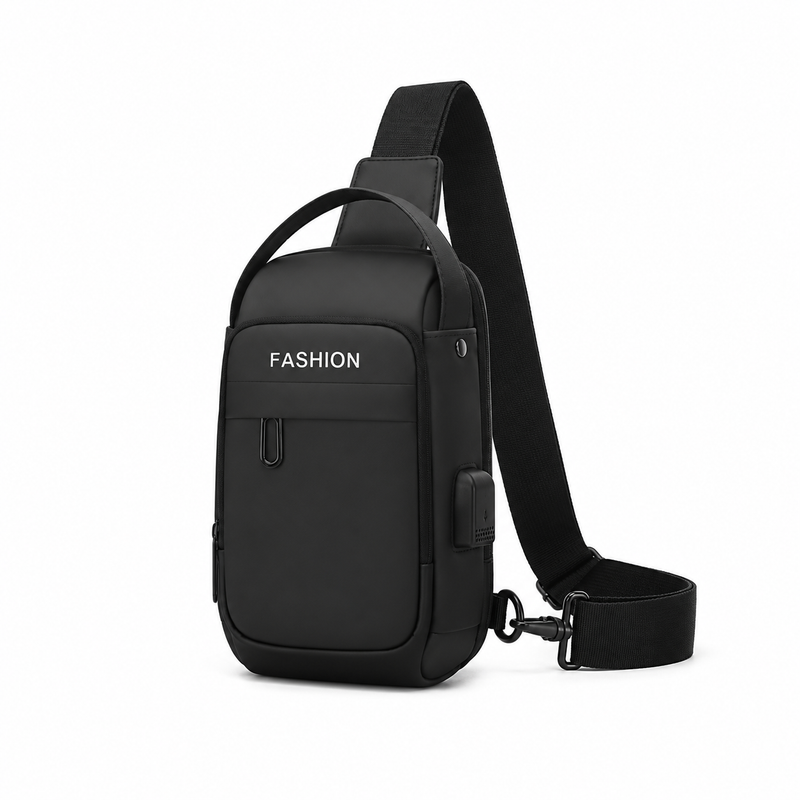 Black Compact Crossbody Sling Travel Bag-2