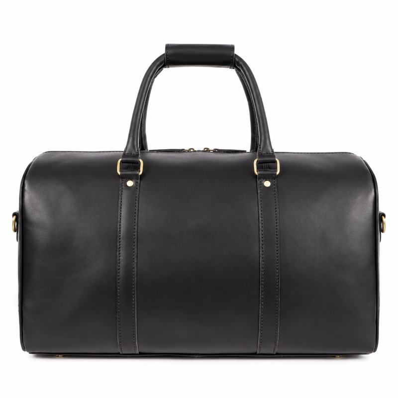 Classic Black Overnight Duffel Travel Bag-2