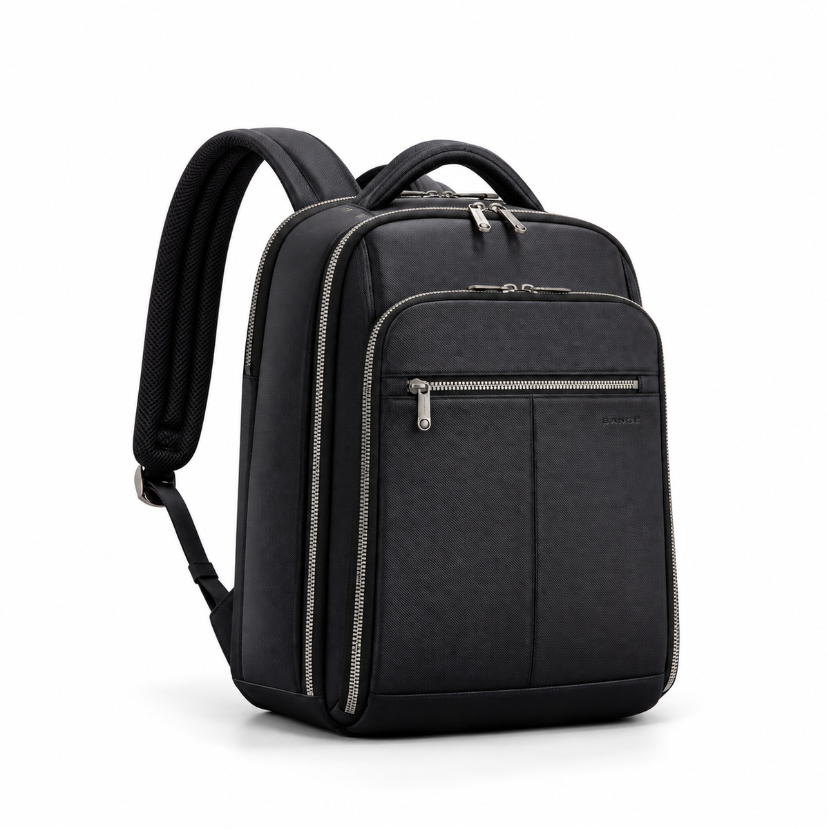 Black Business Laptop Backpack with Multi-Compartment Design-1