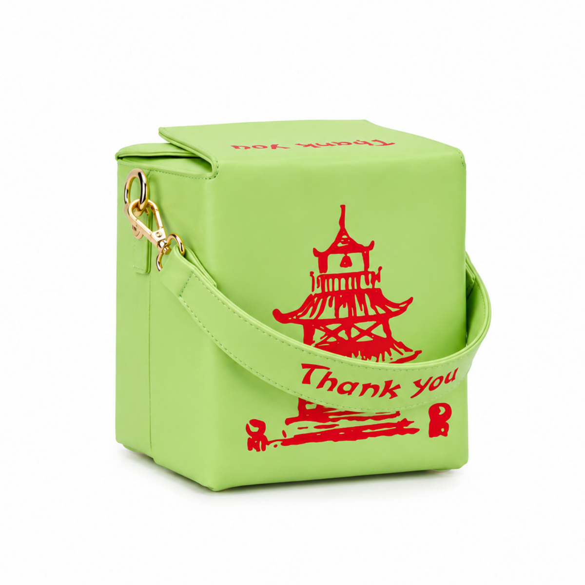 Light Green Pagoda Print Shoulder Bag-2