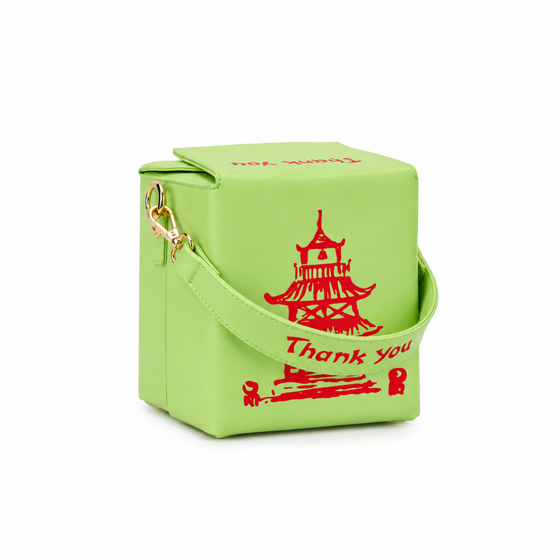 Light Green Pagoda Print Shoulder Bag-4