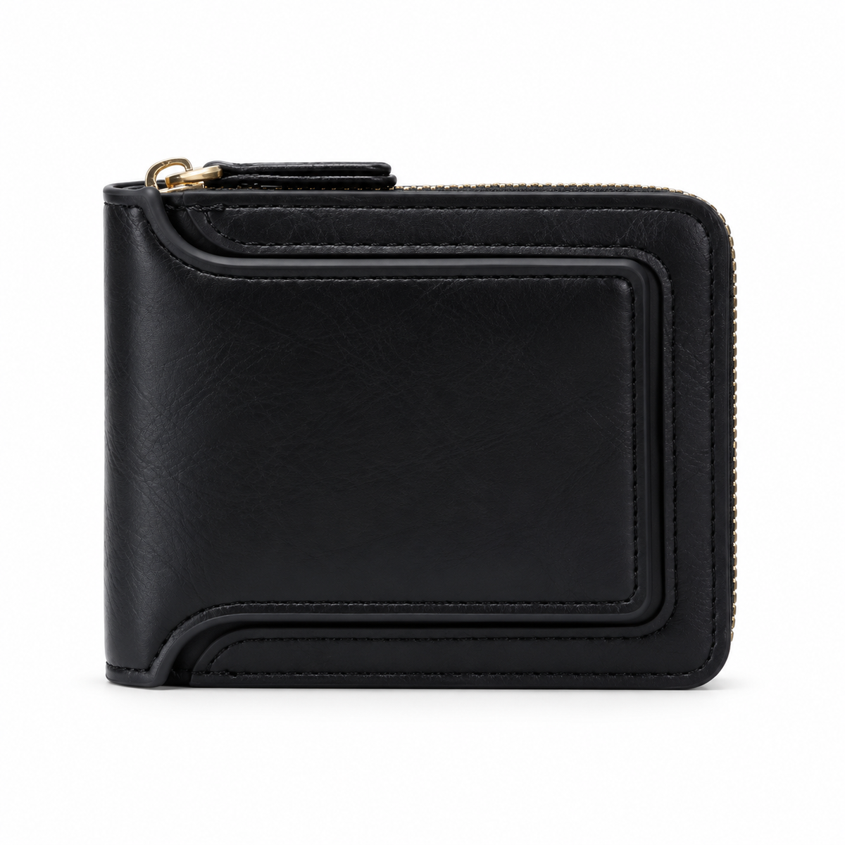 Classic Black Wallet With Gold Clasp-2