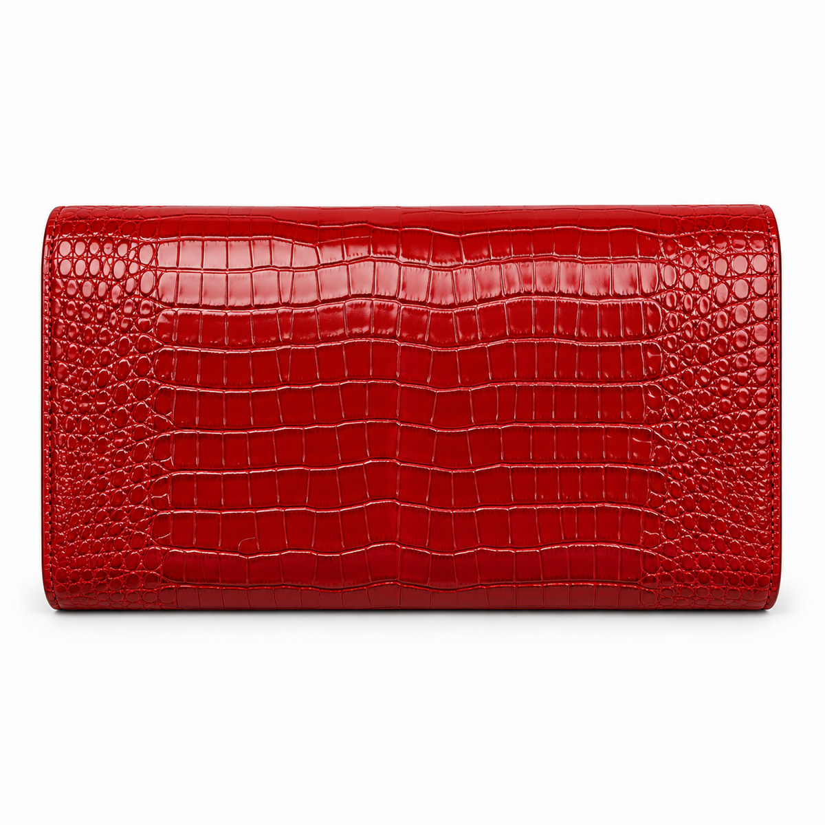 Red Crocodile Embossed Envelope Evening Clutch-3