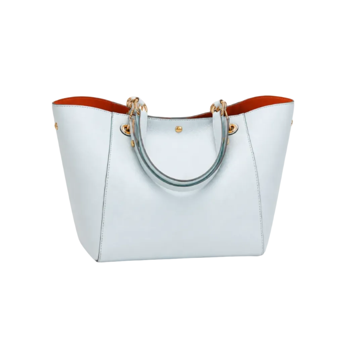 Women’s Light Blue Textured Tote Handbag-1