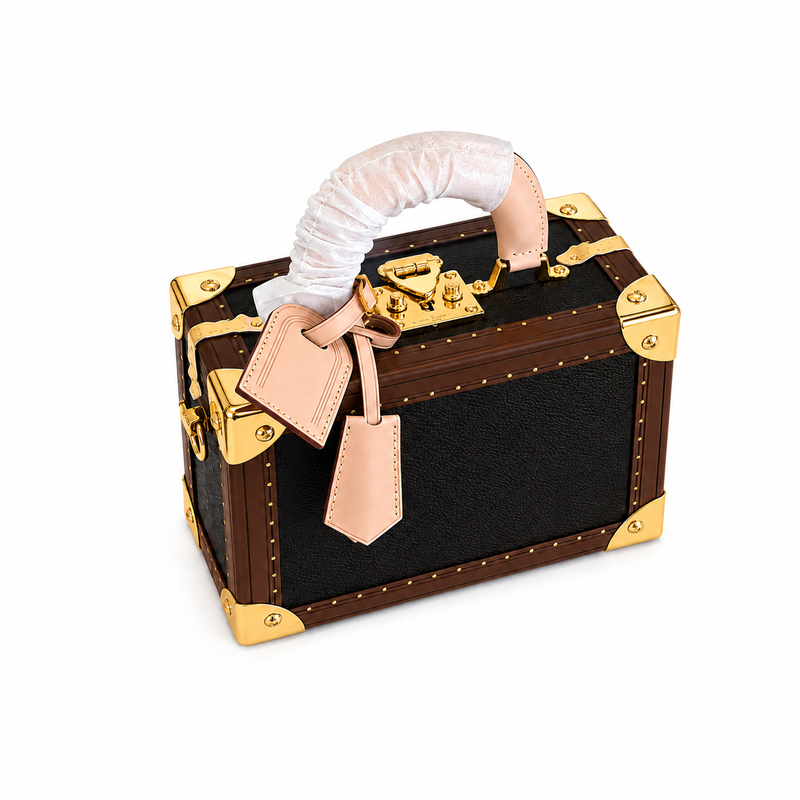 Luxury Vintage Trunk-Style Box Handbag-1