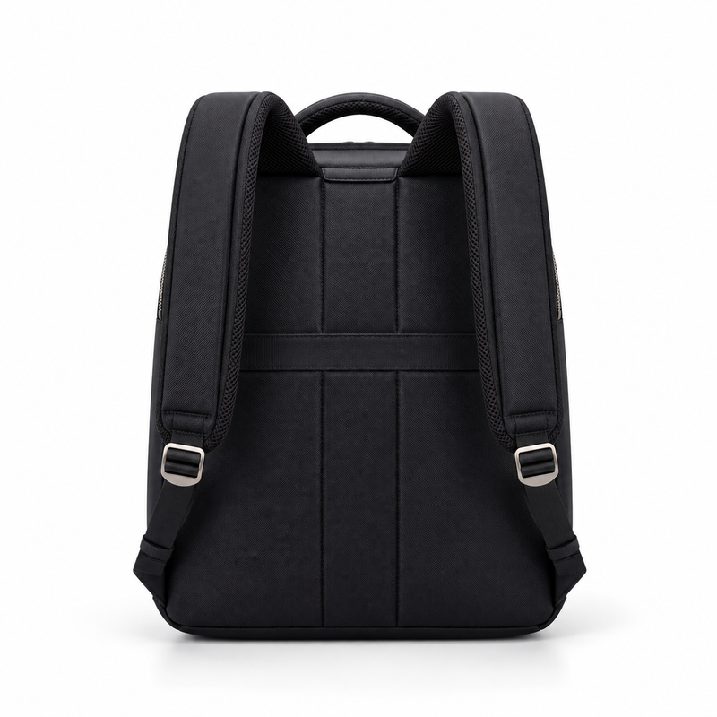 Black Business Laptop Backpack with Multi-Compartment Design-4