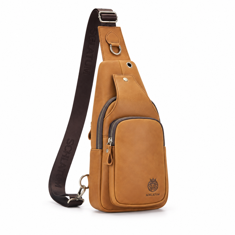 Tan Sling Bag With Adjustable Strap-1