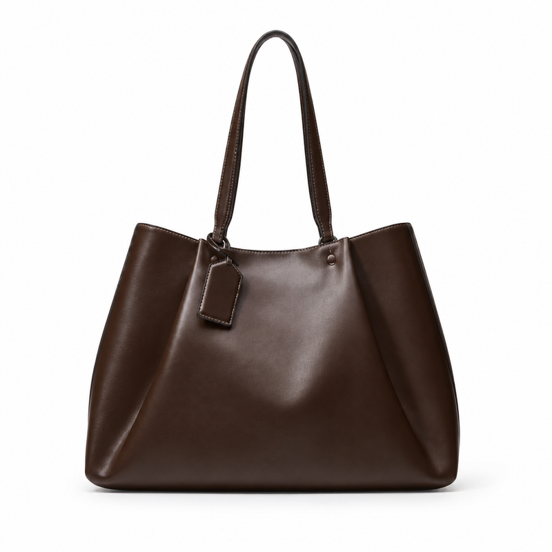 Elegant Brown Leather Everyday Tote Bag-4